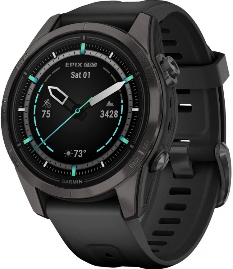 Garmin Epix Pro 2 Sapphire 42mm Carbon Gray DLC Titanium with Black Band (010-02802-14/15)