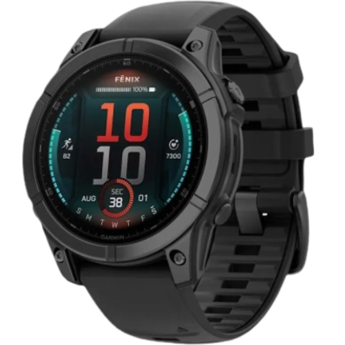 Garmin Fenix E 47mm AMOLED Slate Gray Steel with Black Silicone Band (010-03025-03/01)
