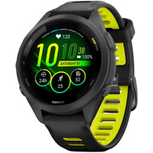 Garmin Forerunner 265S Black Bezel and Case with Black/Amp Yellow Silicone Band (010-02810-03/13)