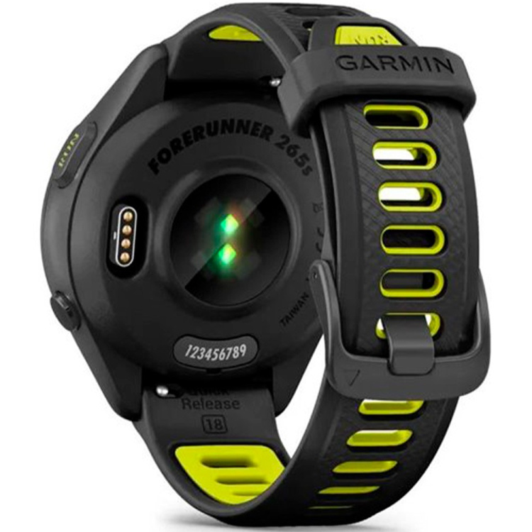 Garmin Forerunner 265S Black Bezel and Case with Black/Amp Yellow Silicone Band (010-02810-03/13)