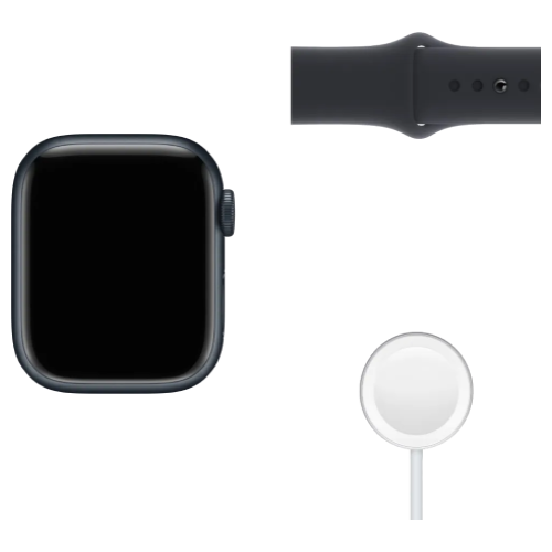 Apple Watch Series 7 45mm GPS Midnight Aluminum Case With Midnight Sport Band (MKN53) бу