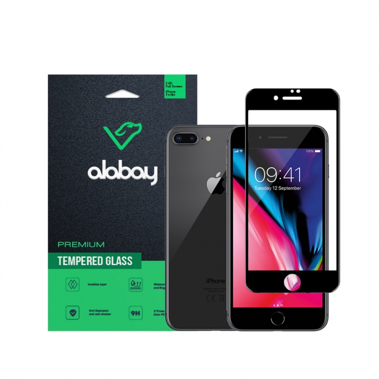 Захисне скло Alabay для iPhone 7+/8+ Anti Static (Black)