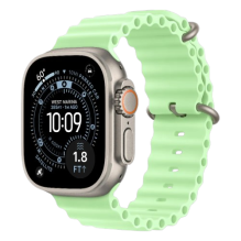 Apple Watch Ultra 4 GPS + LTE, 49mm Natural Titanium Case with Neon Green Ocean Band