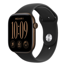Apple Watch Series 12 GPS 46mm Dark Bronze Aluminum Case with Black Sport Band - S/M  