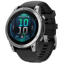 Garmin Fenix E 47mm AMOLED Stainless Steel with Black Silicone Band (010-03025-02/00)