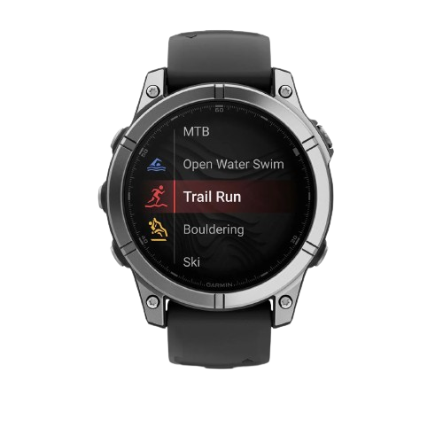 Garmin Fenix E 47mm AMOLED Stainless Steel with Black Silicone Band (010-03025-02/00)