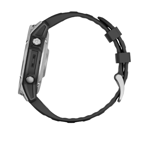 Garmin Fenix E 47mm AMOLED Stainless Steel with Black Silicone Band (010-03025-02/00)