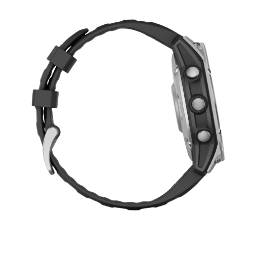 Garmin Fenix E 47mm AMOLED Stainless Steel with Black Silicone Band (010-03025-02/00)