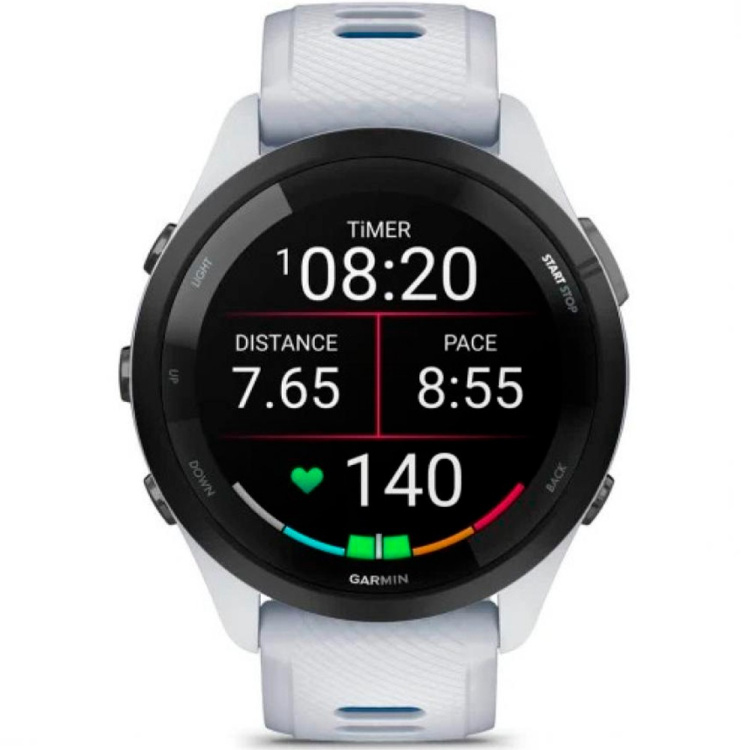 Garmin Forerunner 265 Black Bezel with Whitestone Case and Whitestone/Tidal Blue Silicone Band (010-02810-01/11)
