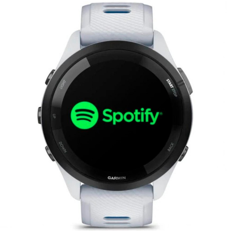 Garmin Forerunner 265 Black Bezel with Whitestone Case and Whitestone/Tidal Blue Silicone Band (010-02810-01/11)