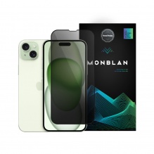 Захисне скло Monblan для iPhone 15 Plus 2.5D Anti Peep 0.26mm [Dust-Proof] (Black) (+Страхівка 400)