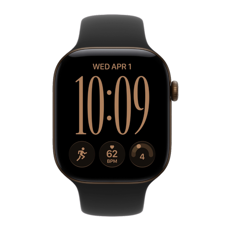Apple Watch Series 12 GPS 46mm Dark Bronze Aluminum Case with Black Sport Band - M/L