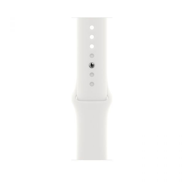 Apple Watch SE 2 2023 44mm GPS Silver Aluminum Case with White Sport Band - M/L (MNTJ3)