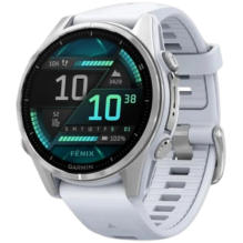 Garmin Fenix 8 43mm AMOLED Silver with Whitestone Silicone Band (010-02903-00)