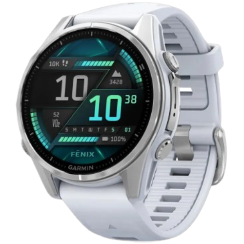 Garmin Fenix 8 43mm AMOLED Silver with Whitestone Silicone Band (010-02903-00)