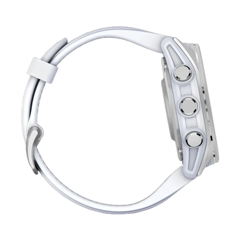 Garmin Fenix 8 43mm AMOLED Silver with Whitestone Silicone Band (010-02903-00)