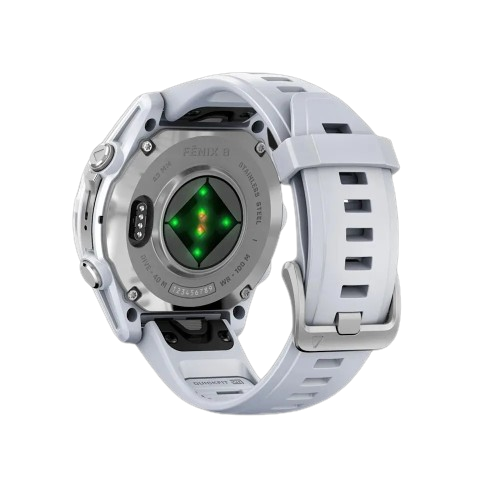 Garmin Fenix 8 43mm AMOLED Silver with Whitestone Silicone Band (010-02903-00)