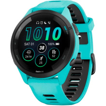 Garmin Forerunner 265 Black Bezel with Aqua Case and Aqua/Black Silicone Band (010-02810-02/12)