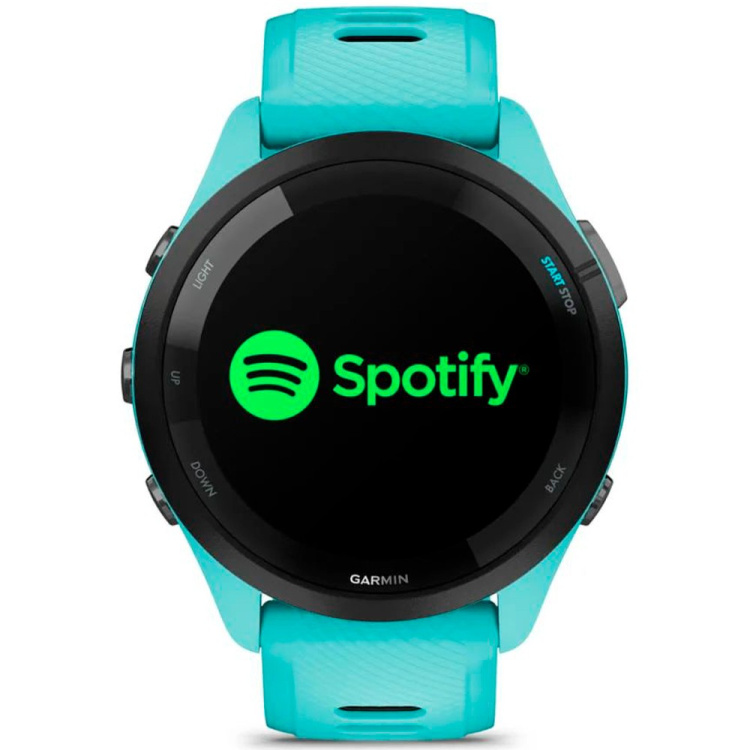 Garmin Forerunner 265 Black Bezel with Aqua Case and Aqua/Black Silicone Band (010-02810-02/12)