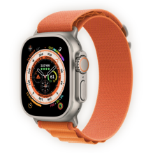 Apple Watch Ultra 49mm Titanium Case with Orange Alpine Loop Medium (MQFL3) бу