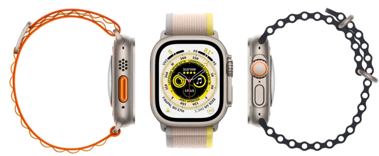 Apple Watch Ultra 49mm Titanium Case with Orange Alpine Loop Medium (MQFL3) бу