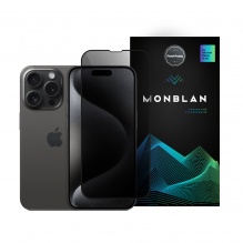 Захисне скло Monblan для iPhone 15 Pro 2.5D Anti Peep 0.26mm [Dust-Proof] (Black) (+Страхівка 400)