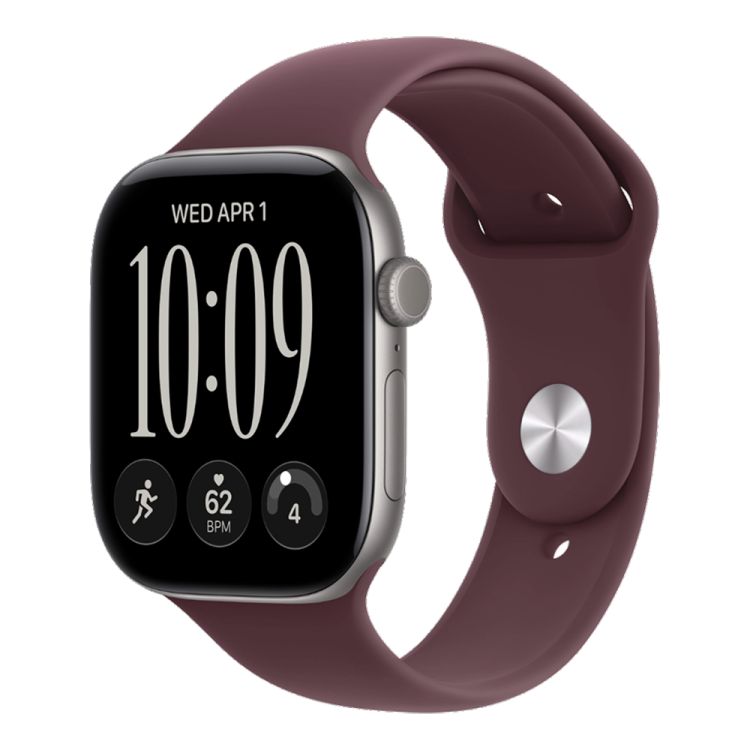 Apple Watch Series 12 GPS 46mm Space Gray Aluminum Case with Burgundy Sport Band - M/L