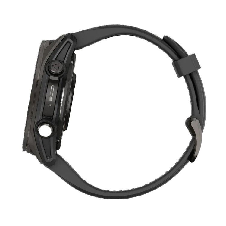 Garmin Fenix 8 43mm AMOLED Sapphire Carbon Gray DLC Titanium with Black/Pebble Gray Silicone Band (010-02903-20/21)