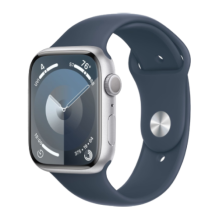 Apple Watch Series 9 45mm GPS Silver Aluminum Case with Storm Blue Sport Band (M/L) (MR9E3) бу (Як Новий)