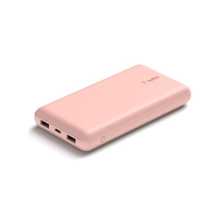 Зарядний пристрій Power Bank Belkin 20000mAh, 15W, Dual USB-A, USB-C (Rose Gold) (BPB012BTRG)