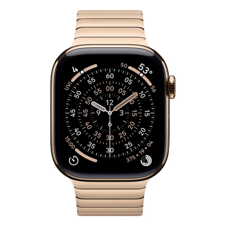Apple Watch Series 11 42mm Gold Titanium Case with Gold Link Bracelet (MF9M4+MXMC3) 