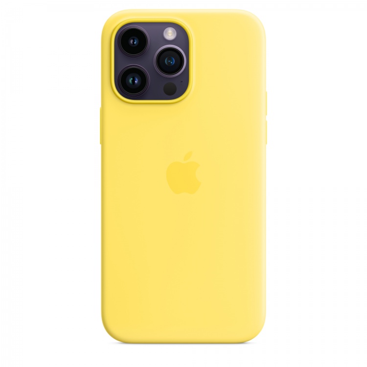 Silicone Case with MagSafe для iPhone 14 Pro (FoxConn) (Canary Yellow)