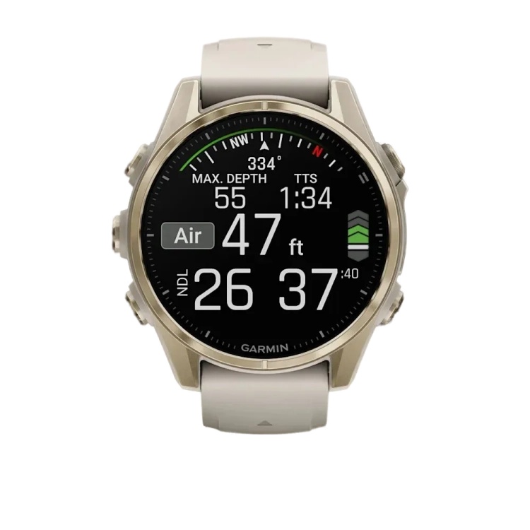 Garmin Fenix 8 43mm AMOLED Sapphire Soft Gold with Fog Gray/Dark Sandstone Silicone Band (010-02903-10/11)