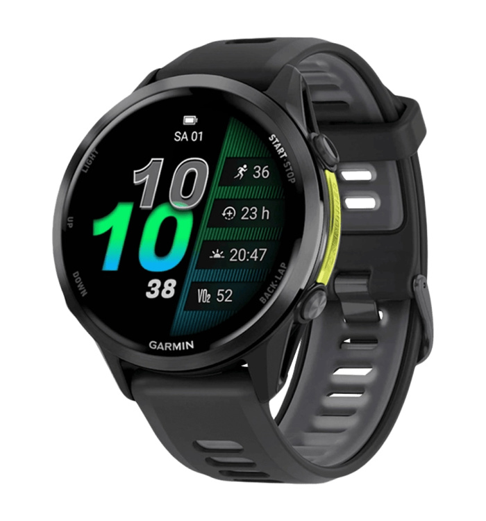 Garmin Forerunner 970 Carbon Gray DLC Titanium with Black Case and Black/Translucent Whitestone Band (010-02969-00/10)