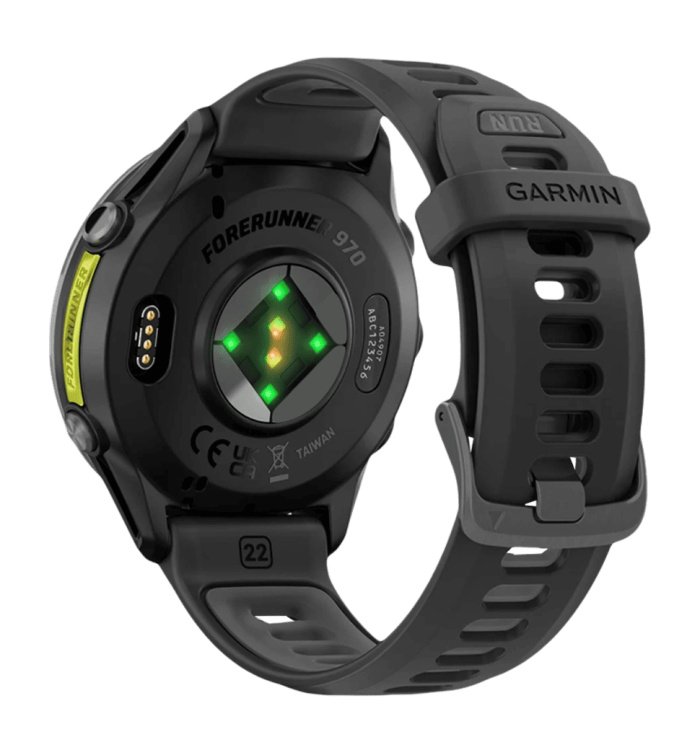 Garmin Forerunner 970 Carbon Gray DLC Titanium with Black Case and Black/Translucent Whitestone Band (010-02969-00/10)
