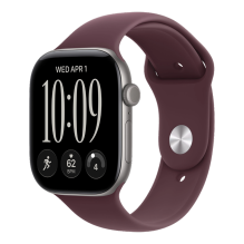 Apple Watch Series 12 GPS 42mm Space Gray Aluminum Case with Burgundy Sport Band - M/L