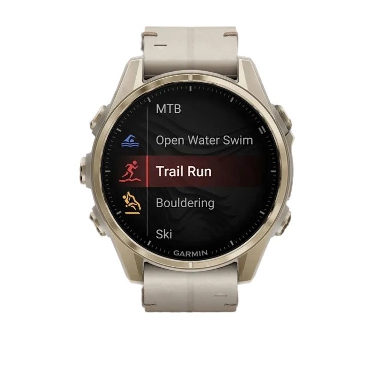 Garmin Fenix 8 43mm AMOLED Sapphire Soft Gold with Limestone Leather Band (010-02903-40)