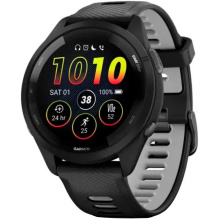 Garmin Forerunner 265 Black Bezel and Case with Black/Powder Gray Silicone Band (010-02810-00/10)