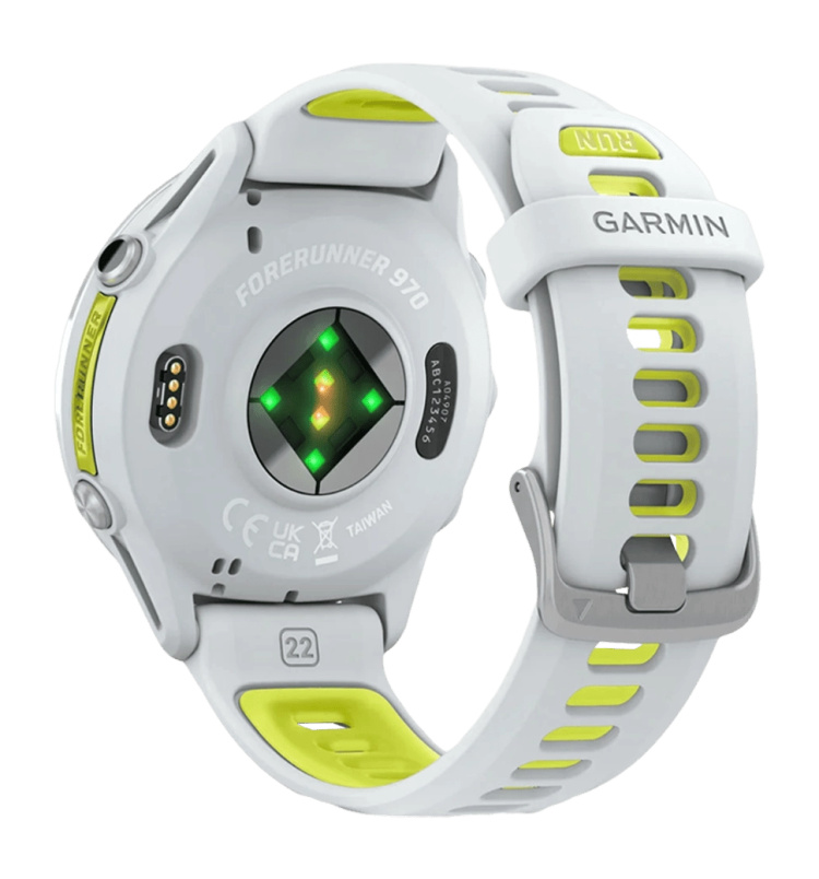 Garmin Forerunner 970 Titanium with Whitestone Case and Whitestone/Translucent Amp Yellow Band (010-02969-01/11)