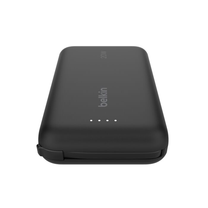 Зарядний пристрій Power Bank Belkin 10000мАh, 20W, вбудований кабель USB-C (Black) (BPB021HQBK)