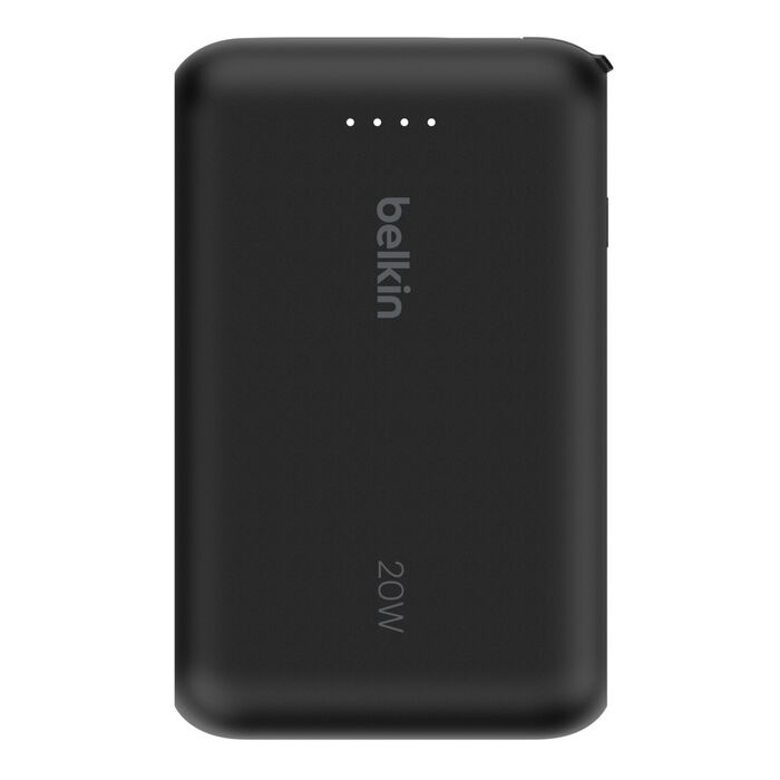 Зарядний пристрій Power Bank Belkin 10000мАh, 20W, вбудований кабель USB-C (Black) (BPB021HQBK)