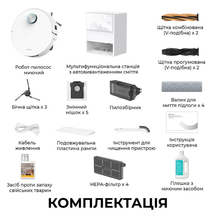 Робот-пылесос Dreame Aqua 10 Ultra Track White (RLR81CE-WH) (EU)