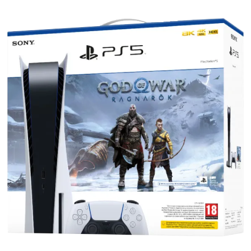 Ігрова приставка Sony PlayStation 5 SSD 825GB з дисководом + PS5 God of War Ragnarök (код)