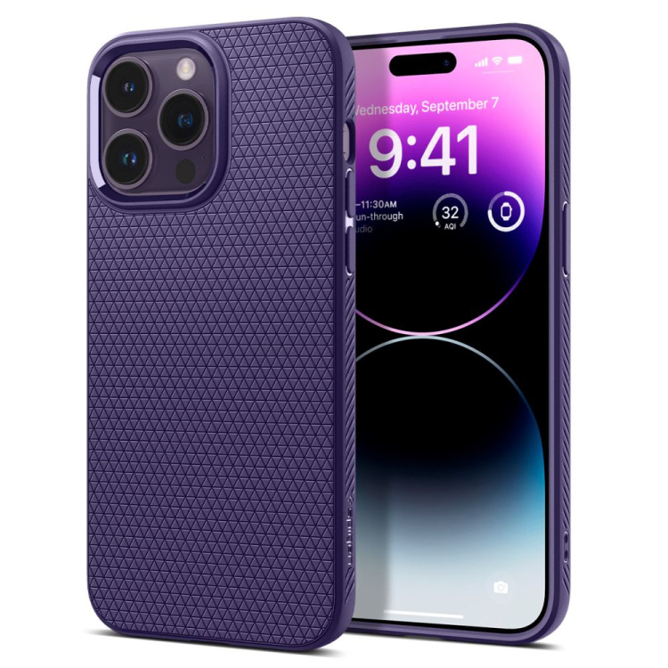Чохол Spigen для iPhone 14 Pro Max Liquid Air Series (Deep Purple)