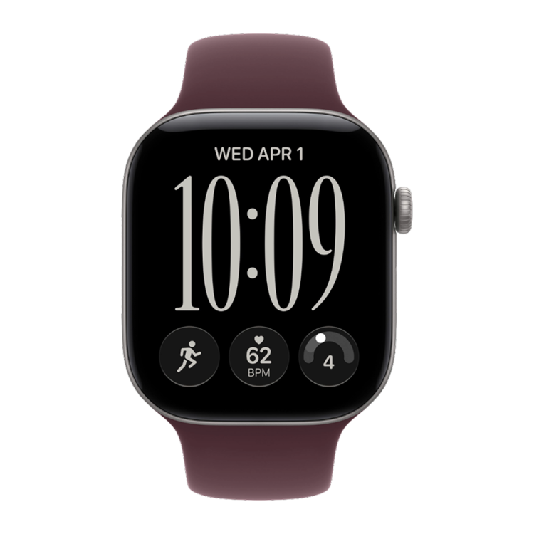 Apple Watch Series 12 GPS 42mm Space Gray Aluminum Case with Burgundy Sport Band - S/M