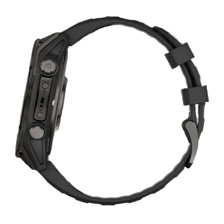 Garmin Fenix 8 47mm AMOLED Sapphire Carbon Gray DLC Titanium with Black/Pebble Gray Silicone Band (010-02904-20/21)