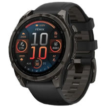 Garmin Fenix 8 47mm AMOLED Sapphire Carbon Gray DLC Titanium with Black/Pebble Gray Silicone Band (010-02904-20/21)