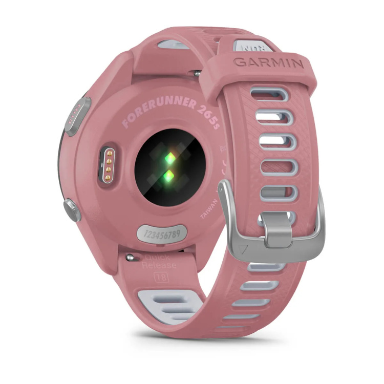 Garmin Forerunner 265S Black Bezel with Light Pink Case and Light Pink/Whitestone Silicone Band (010-02810-05/15)