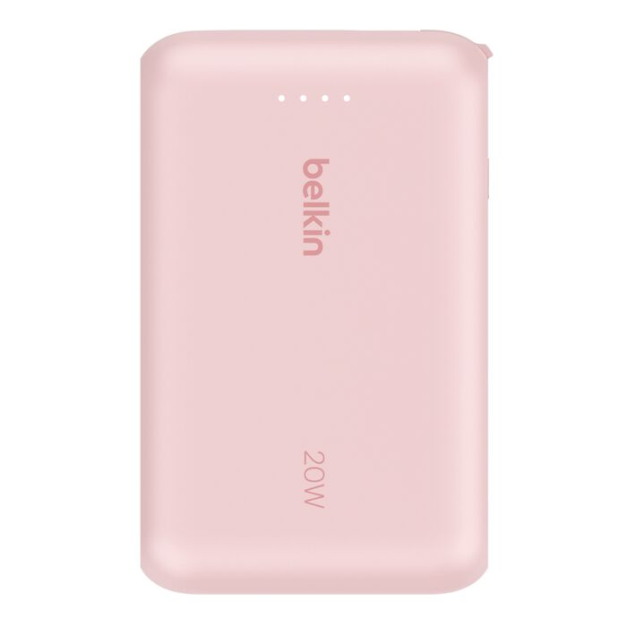 Зарядное устройство Power Bank Belkin 10000мАh, 20W, встроенный кабель USB-C (Pink) (BPB021HQPK)