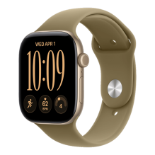 Apple Watch Series 12 GPS 42mm Light Gold Aluminum Case with Olive Sport Band - S/M